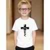 European sizes Youth Casual Cross Print T-Shirt | Lightweight Breathable Fabric, Crew Neck, Short Sleeve, Perfect for Daily Wear and Gaming