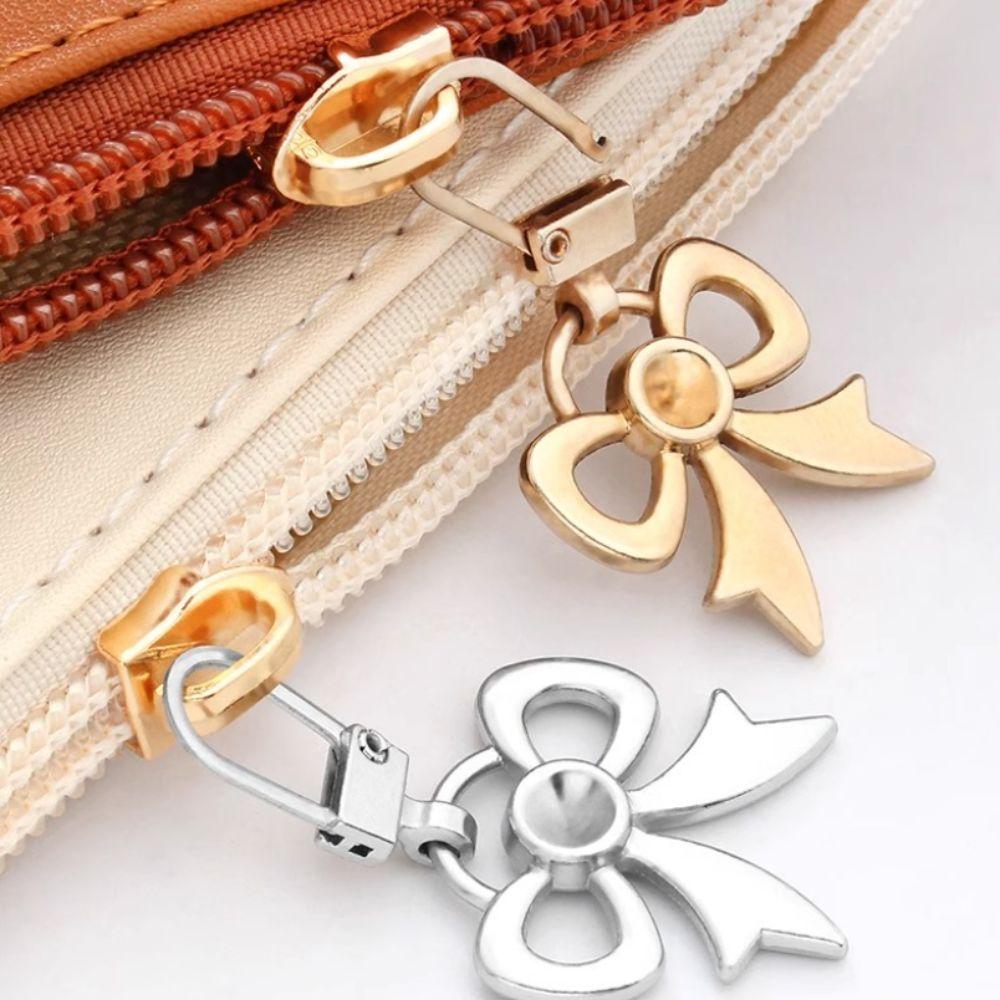 10pcs Detachable Metal Zipper Butterfly Bow Zipper Slide Replacement Zipper Head Replacement Kits