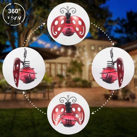 Metal Outdoor Yard Hanging Decor Waterproof IP65 Solar Lamps Beetle Butterfly Flamingo Garden Light  Powered Bee Ornaments for Porch LED Animal Lamp