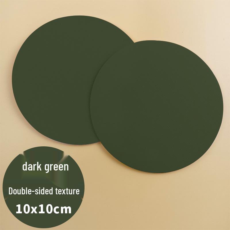 Cross-Border Double-Sided PU Leather Waterproof Non-Slip Coasters - Customizable Corporate Logo Insulation Pads