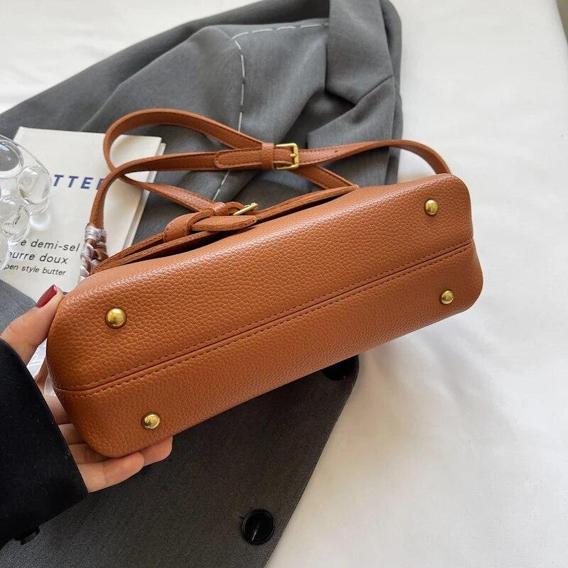 Damskie małe torby na ramię ze skóry PU 2024 moda marka projektant Trend torebki i portmonetki ze wstążką