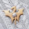 Niche Design Bear Dog Heart Animal Women Brooch Wooden Brooch Fashion Jewelry Clothing Accessory