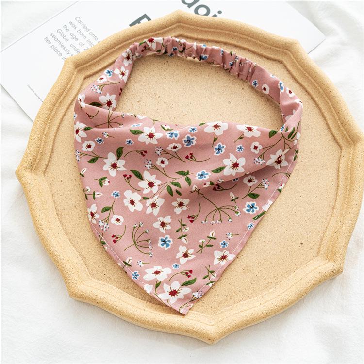 Three States 2025 Women's Thin Floral Headband Scarf: Elastic European & American Triangle Hair Accessory