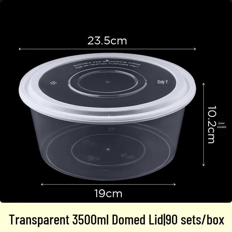 Wuhe 3500ml Round Disposable Food Containers (90 Sets)