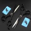 6.0 Inch Black Freelander Bamboo Handle, Hair Scissors, Hair Scissors, Flat Scissors, Bangs Scissors, Tooth Scissors, Thin