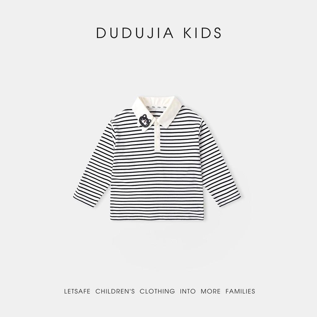 100% Cotton Dudu Home Kids Polo T-Shirt - Spring Arrival: Long Sleeve Boys & Girls