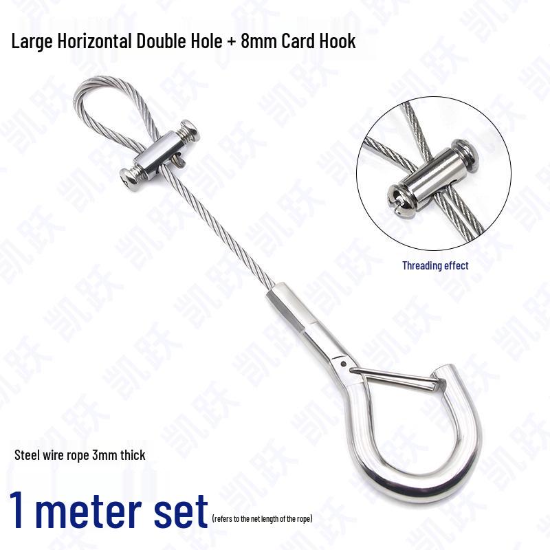 Adjustable Steel Wire Rope Safety Lanyard with Locking Snap Hook for Fall Protection and Sound System Suspension, 1.5-4mm.