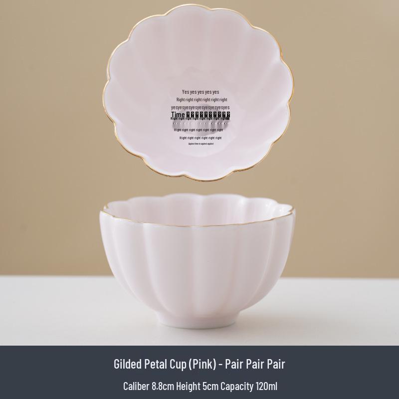 Jade White Porcelain Tea Cup with Flower Petal Design - Ceramic Tea Set for Women
