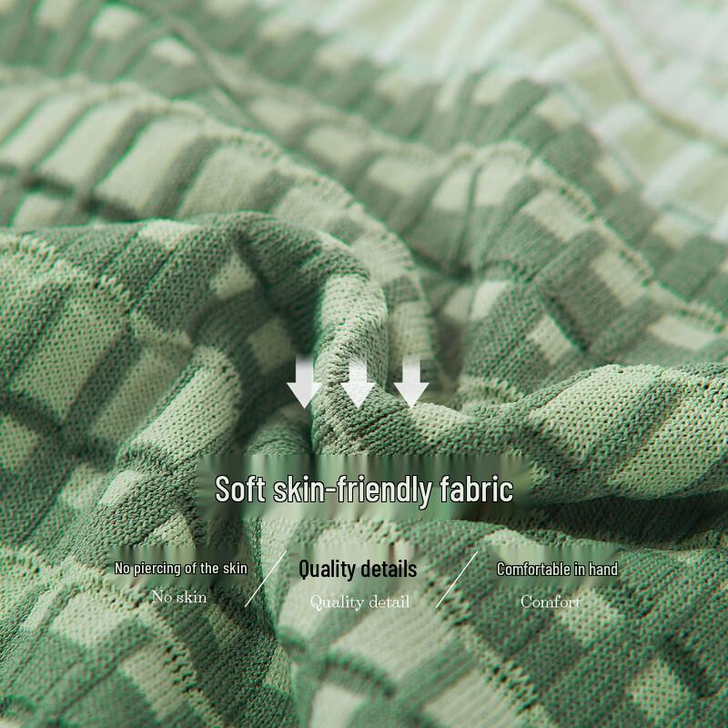 Demana Ice Hanf Colorblock Karomuster Jacquard Stricktop