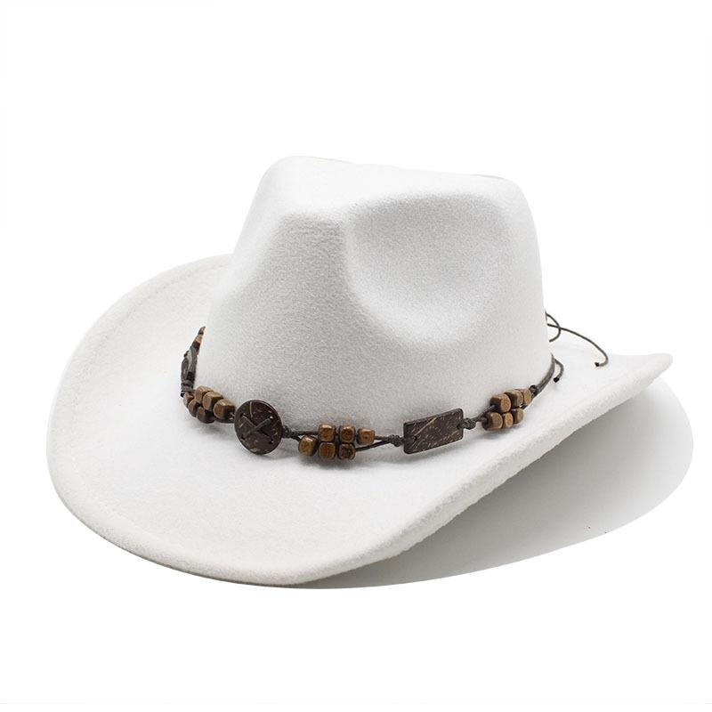 JYL TS DIY Tibetan Cowboy Hat Unisex Ethnic Curved Brim Riding  Felt Hat