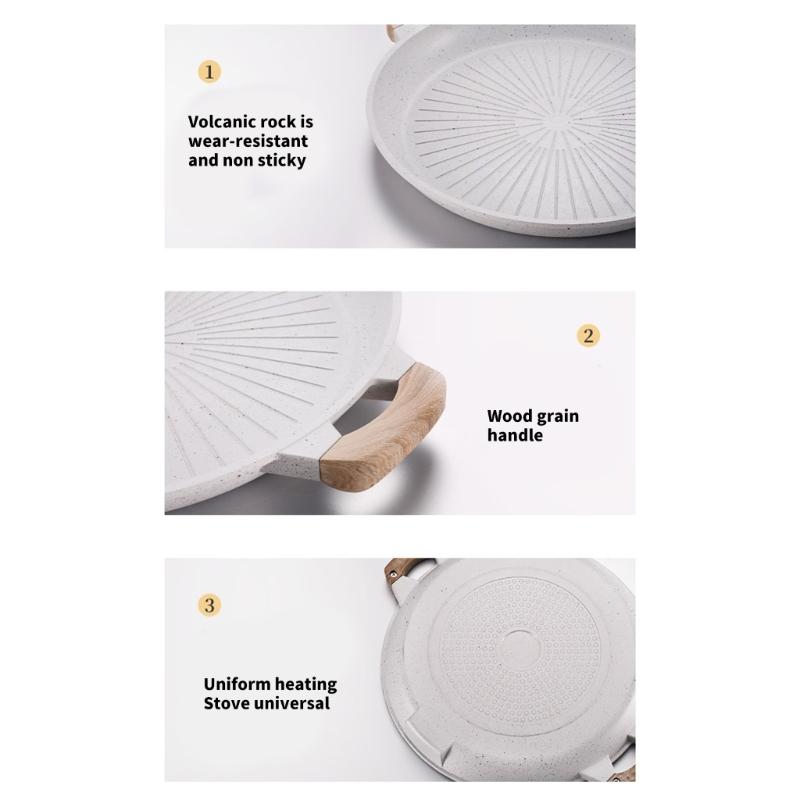 Functional Nonstick Barbecue Tray Efficient Aluminum BBQ Frying Pan Round Grill Tray For Home Kitchens And Outdoor Use