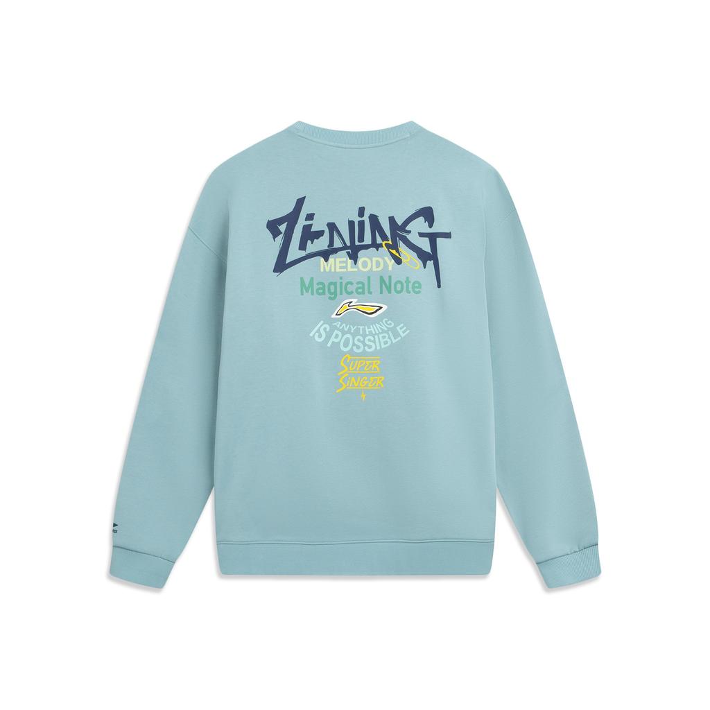 Li Ning Sports Fashion Series Antibacterial Anti-Static Crew Neck Sweatshirt Unisex Sweatshirt AWDVC49-5