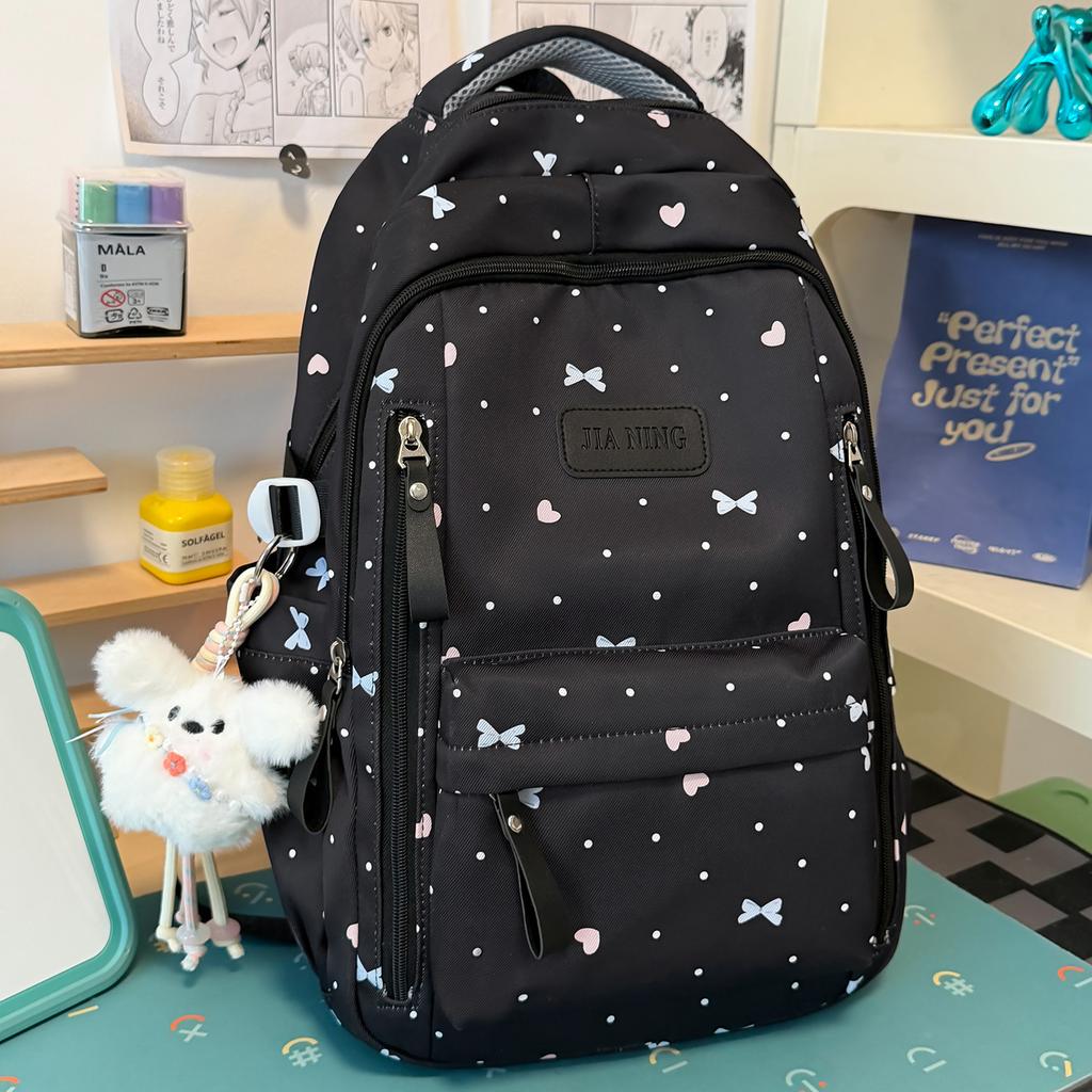 Schoolbag Mori small fresh bow schoolbag female junior high school student cute backpack advanced sense lightweight large capacity backpack