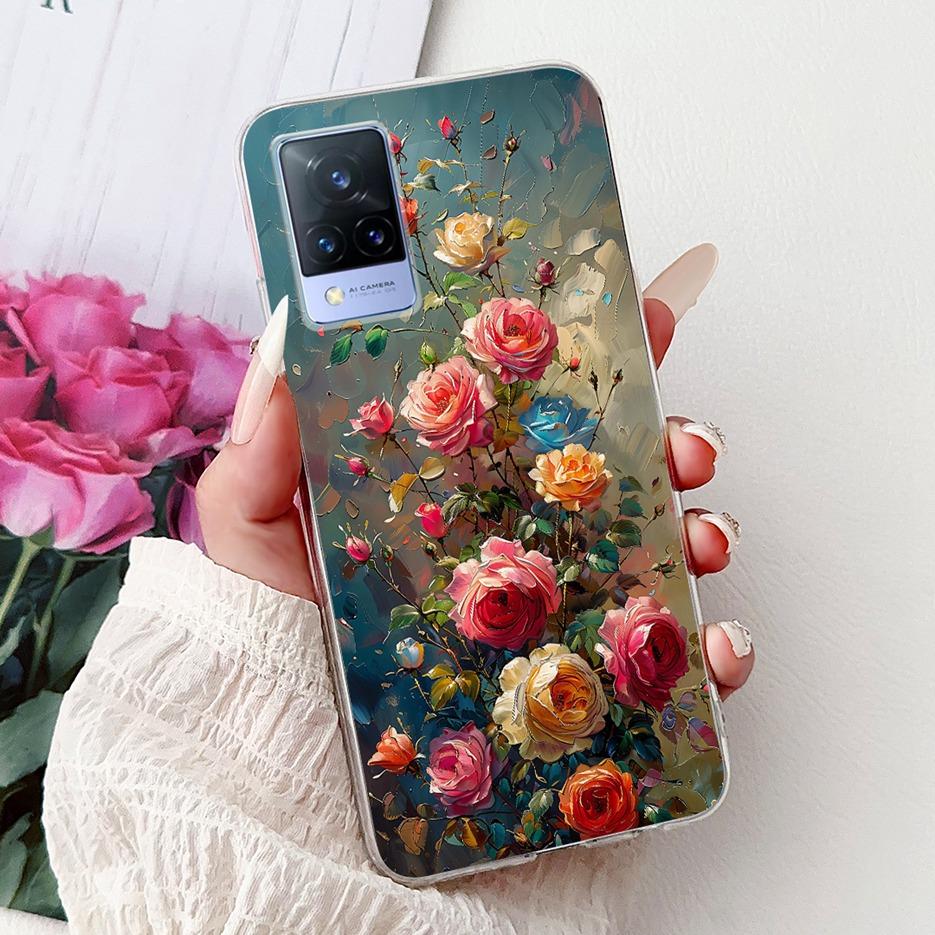 For Vivo V21e Case V2061 Cute Cat Lion Painted Cover Soft Silicone Phone Cases For Vivo V21 V2066 V2108 V 21 VivoV21 E 4G Fundas