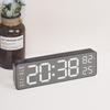 Brushed Metal Wall Clock: Multi-functional LED Alarm with Electronic Display, Cross-border Bestseller