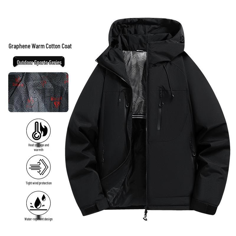 Men's Winter Insulated Jacket: Windproof, Waterproof, Plus-Size Velvet Lined Ski Outerwear