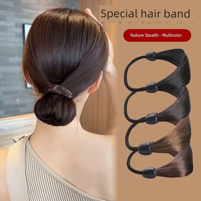 

Звездоподобный высокий хвост парик резинка для волос интернет-знаменитость простой кожаный чехол женская головная веревка элегантная завязка веревка для волос головной убор женский Straight hair bands [1 for each of 4 colors]]
