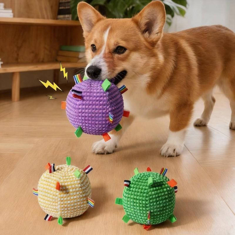 Brinquedo de Pelúcia Mastigável para Pet Brinquedo Criativo com Apito para Cachorro Resistente à Mordida Brinquedos para Cachorro de Auto Prazer Para Aliviar o Tédio Brinquedo Vocal Bola Suprimentos para Pet
