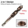 Composite Screw Tap Bit HSS-CO Tap Drill Set 1/4" Hex Spiral Tap Drill Reamer Titanium Soft Metal Thread Drilling Tapping Tools