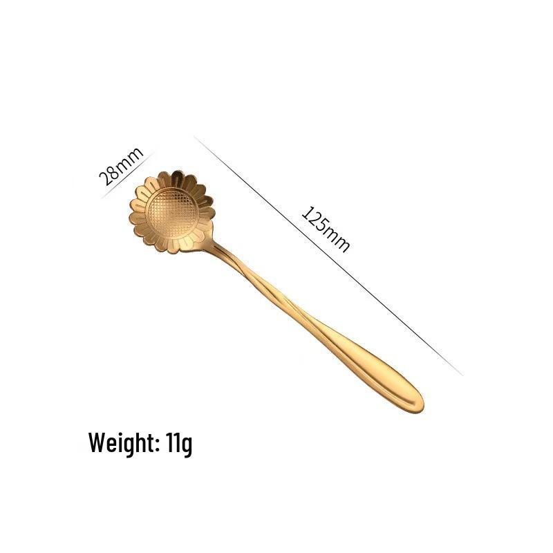 Cherry Blossom Stainless Steel Long Handle Stirring Spoon for Coffee, Dessert, and Honey