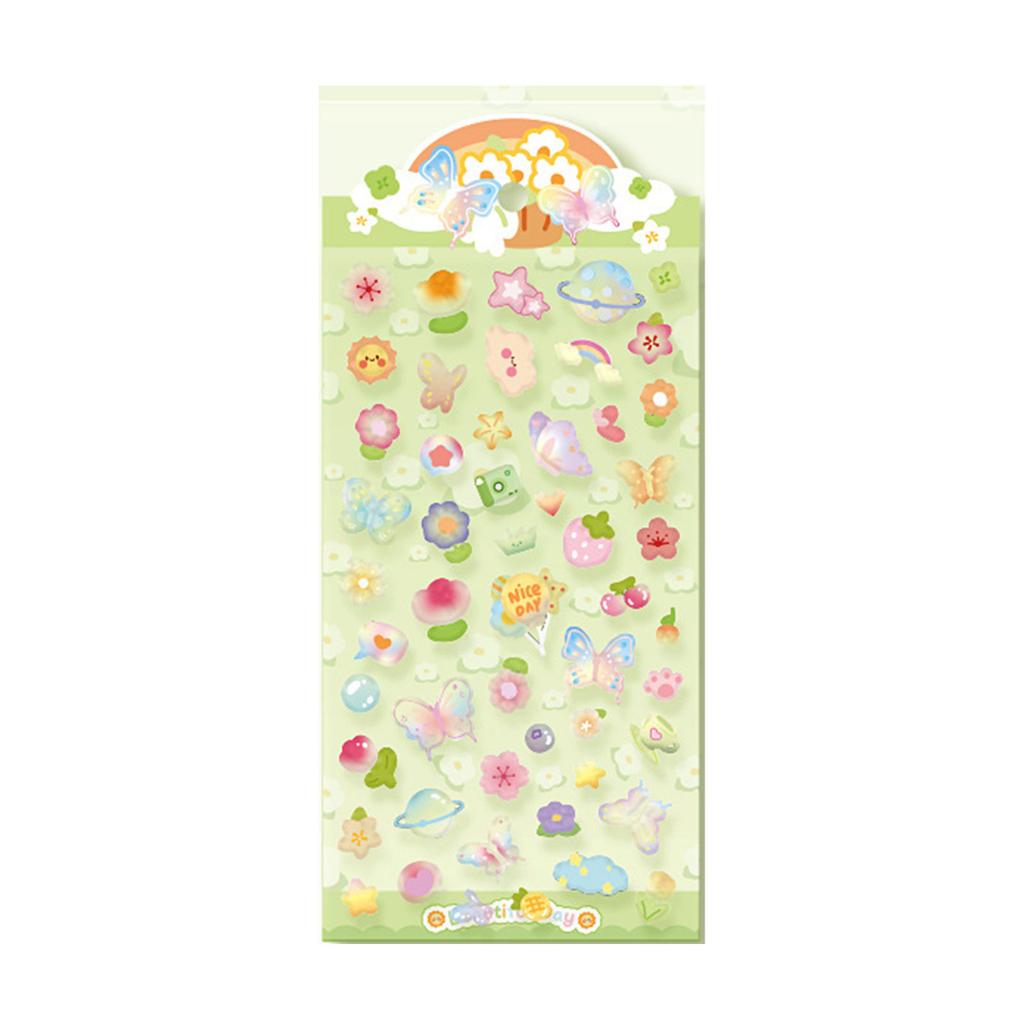 Cartoon 3D Stickers Water Resistant Animal Butterfly Sticker for Planner Pencil Box Phone Case Water Bottle Skateboards