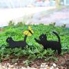 3Pieces Black Cats Garden Stakes Weather Resistant Metal Iron Art Cats Decors For Outdoor Yard And Lawn Patios Balcony