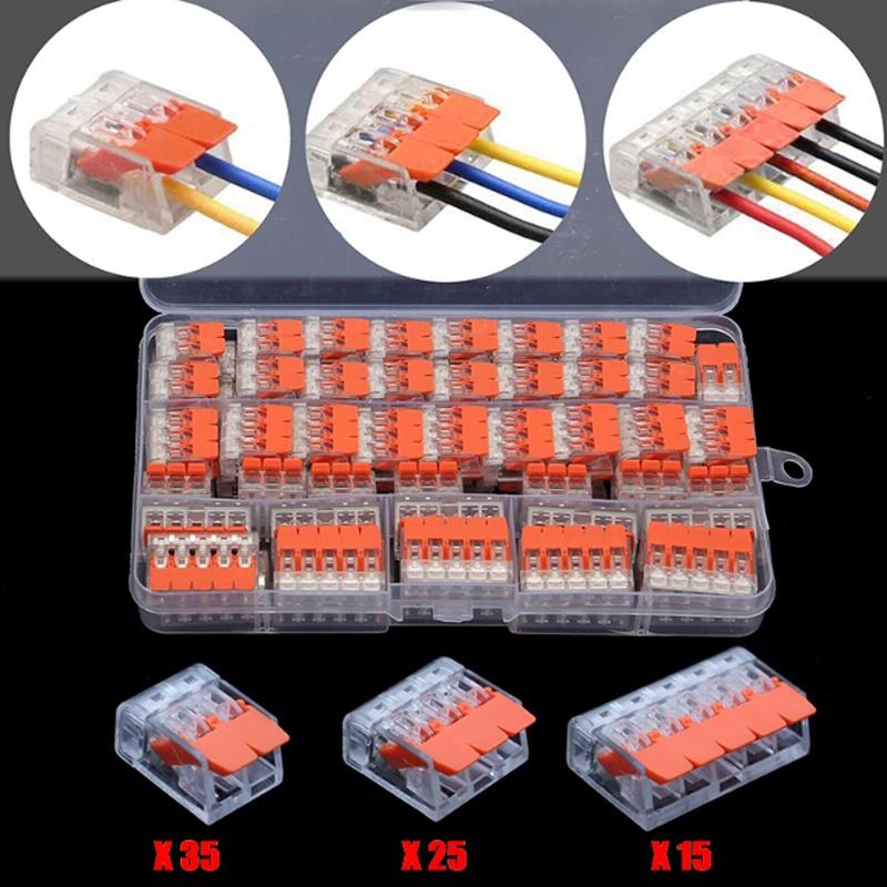 90pcs Wago For 221 Electrical Connectors Wire Block Clamp Cable Terminal