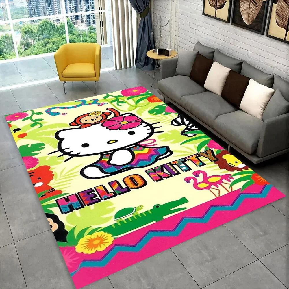 Sanrio Cartoon Girl Carpet New Hello Kitty Cat Rug for Bedroom Living Room Home Sofa Decor Children Crawling Mat