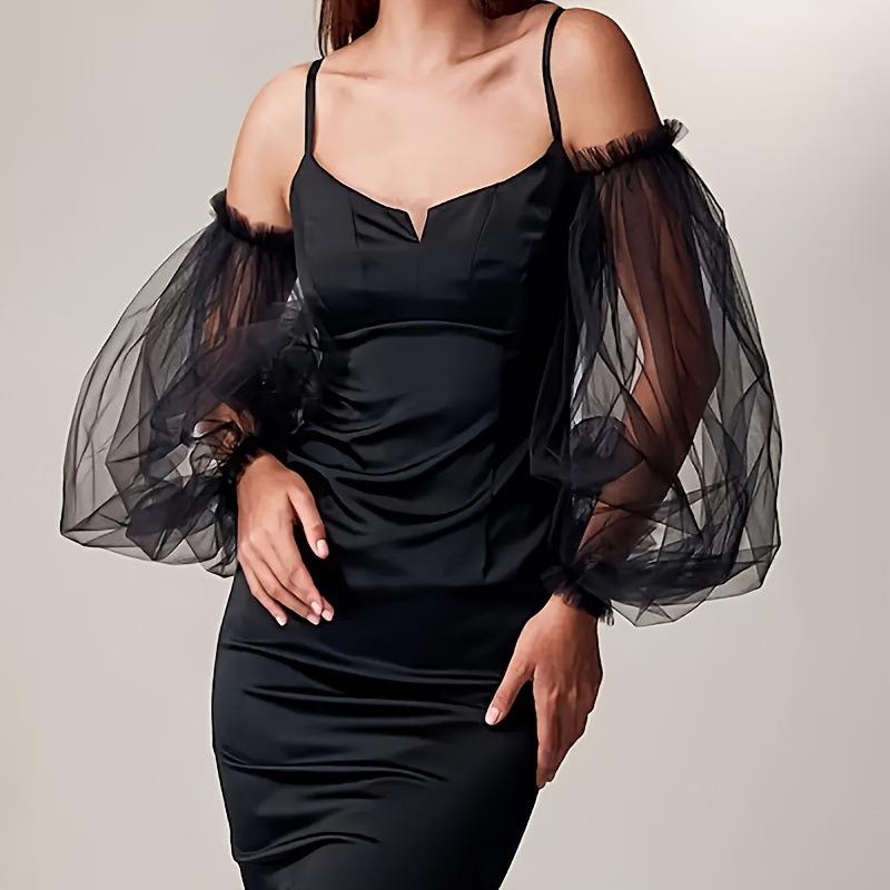 

Свадебное платье для невесты, сетка, съемные длинные пышные рукава, прозрачные газовые перчатки, украшение, эластичные тюлевые нарукавники