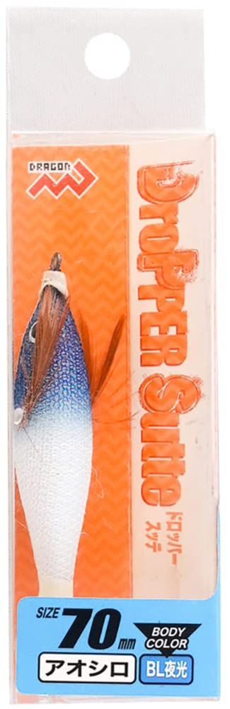 MARUSHINGYOGU Dragon Dropper Squid 70mm Jig, Blue-White (BL Luminous),