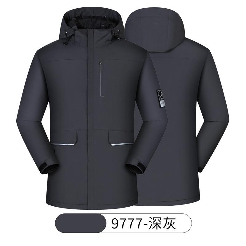 Herfst en winter geïntegreerde fleece jas koppelstijl bedrukt logo overall heren hooded jas outdoor bergbeklimmingsjas