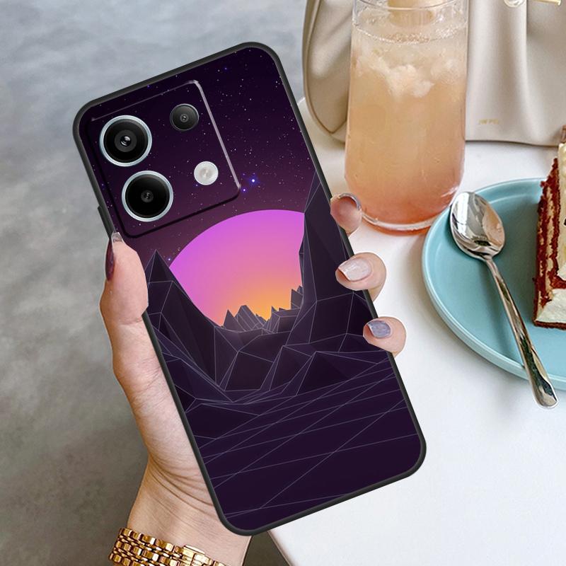80S Vaporwave Retro Synthwave Sunset Case For Xiaomi Redmi 12 9C 10C 12C 13C Redmi Note 13 12 9 10 11 Pro 9S 10S 11S 12S Coque