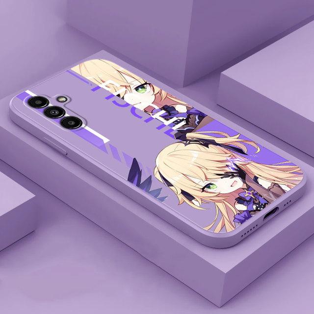 Husă pătrată lichidă pentru telefon pentru Samsung Galaxy A32 A52s A53 A42 A73 A13 A23 A33 A13 A12 A52 A72 A22 Genshin Impact People Cover