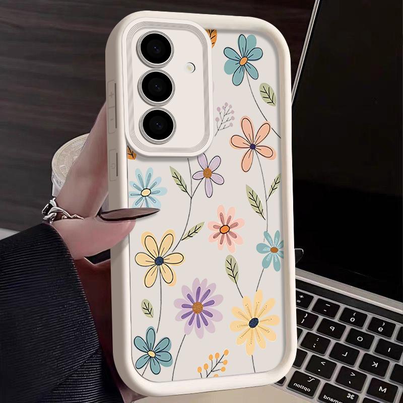 Liebevolle Cartoon-Blumenhülle für Samsung Galaxy S25 S24 Ultra S23 S22 Plus S21 S20 FE A15 A16 A26 A34 A35 A36 A54 A55 A56 5G Capa