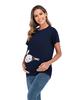 European & American Style Maternity Printed T-Shirt (Round Neck, Short Sleeve)