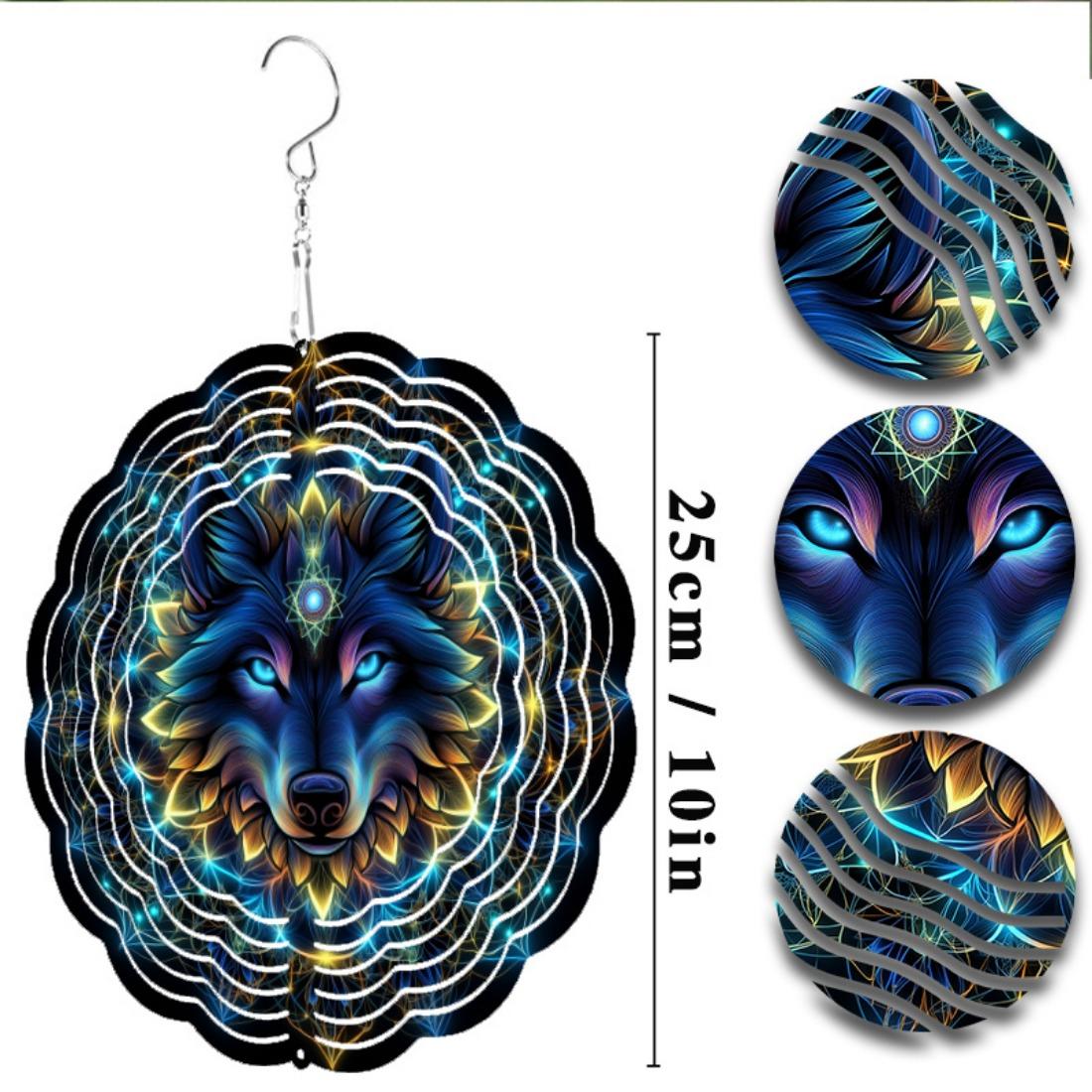 

Волк Колокольчик Ветра Уличный Декор Бохо Стиль Металлическое Животное Искусство Вращающийся на 360 градусов Крючок Динамическое Вращение Подарок для Балкона Сада Дома 01A