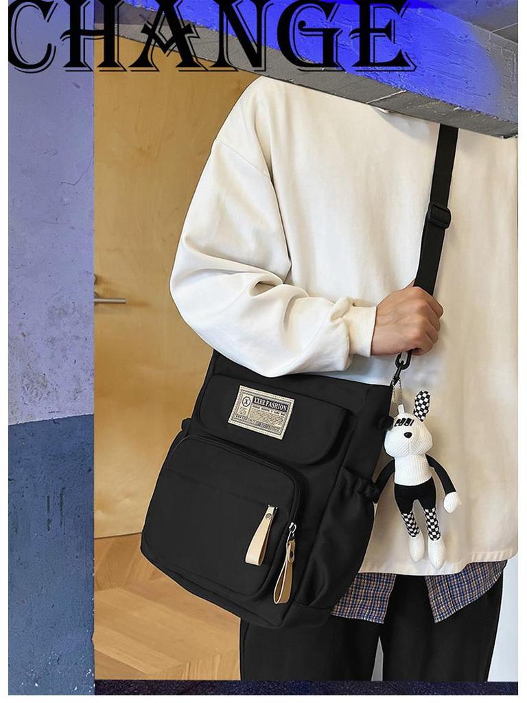 Unisex Large Capacity Messenger Bag - Korean & Japanese Style Student Commuter Shoulder Bag