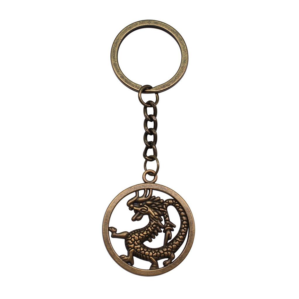 Medical Caduceus Charm Dragon Anime Keychain Hospital Souvenir 28mm Ring
