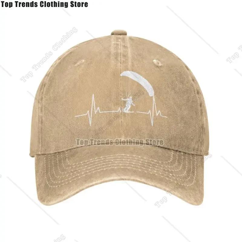 Cotton Speedgliding Heartbeat Paragliding Ski Baseball Cap Women Men's Adjustable Paramotor Parachute Dad Hat Summer