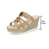 High Quality Women's Shoes Summer New Super High Heel Women's Slippers Fashionable Large Size Wedge Heel Women's Beach Shoes