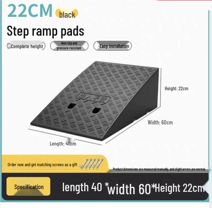 Car Sill and Roadside Plastic Uphill Triangle Speed Bump Mat