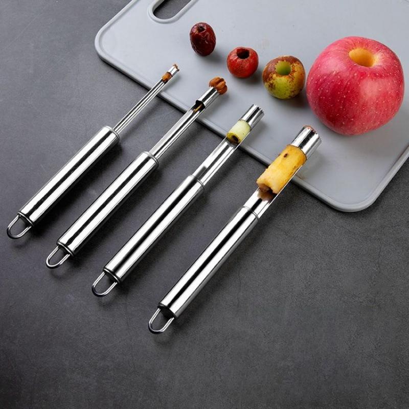 Descorazonador de Fruta de Acero Inoxidable Removedor de Semillas de Manzana Herramienta Casera para Verduras Para Dátiles Rojos Pera Espino Blanco Gadgets Geniales Accesorios de Cocina