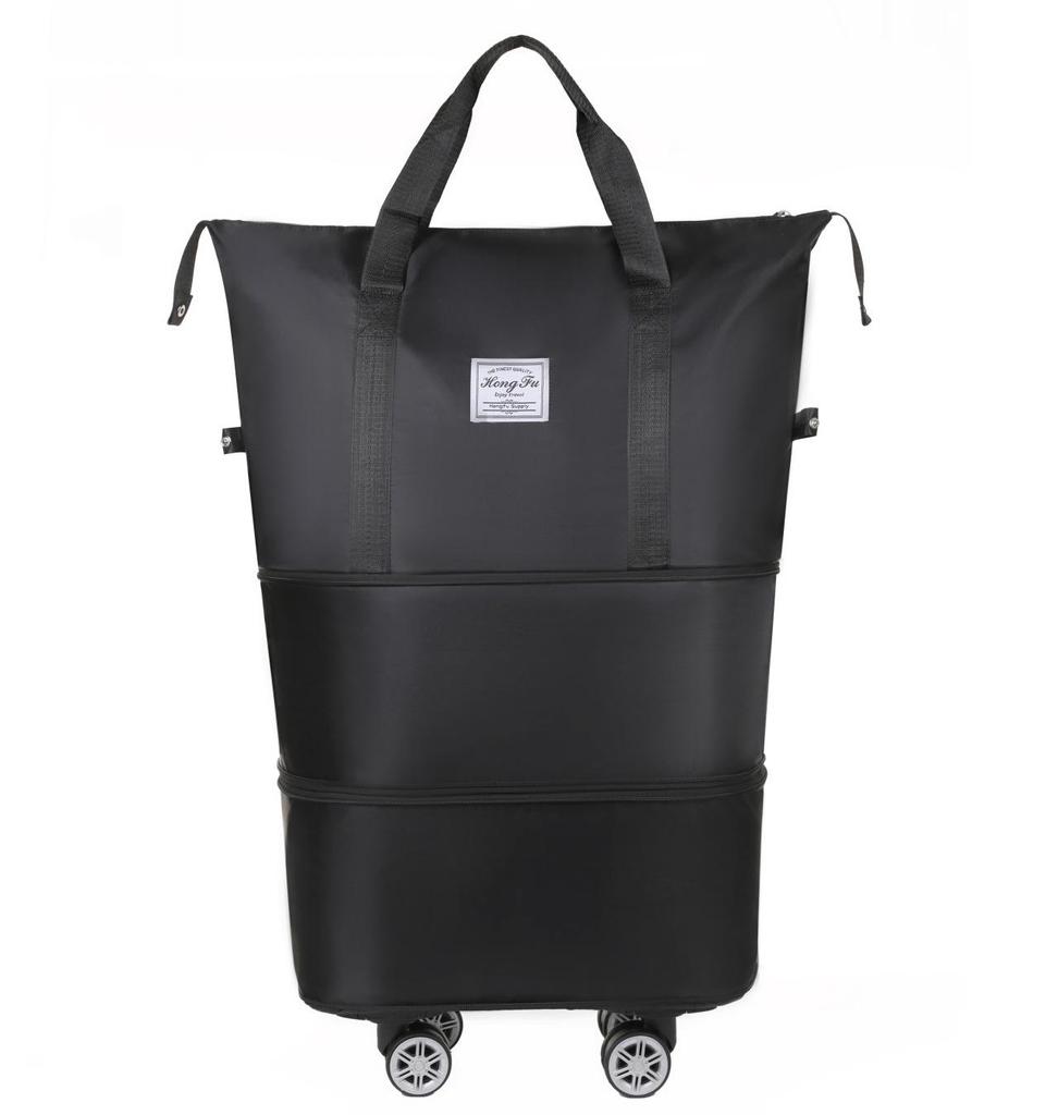 Universal Expandable Double-Layer Travel Bag: Carry-on, Shoulder, Handheld Sports & Yoga Bag with Wheels