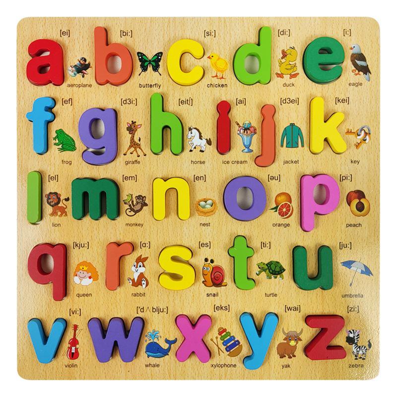 Number & Letter Recognition Puzzle Board for Toddlers - Wooden Educational Toy for Early Learning