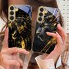 Black Panther Roars For Samsung Galaxy S26 S20 FE S21 S22 S23Plus S24 Ultra 25Ultra S21+ S9 S22 S8 S23 Golden Glass Phone Case