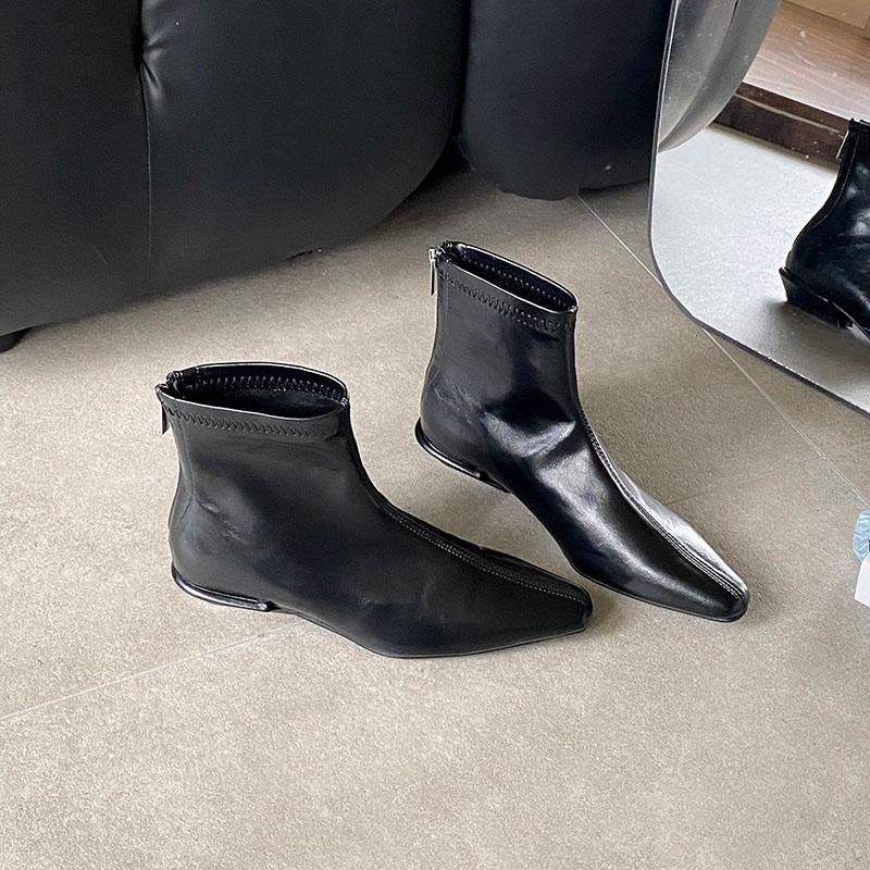 Mode Mode Stretch Damen Stiefeletten Moderne Stiefel mit niedrigem Absatz Schuhe Spitzschuh Damen Kurze Stiefel Pumps Schuhe