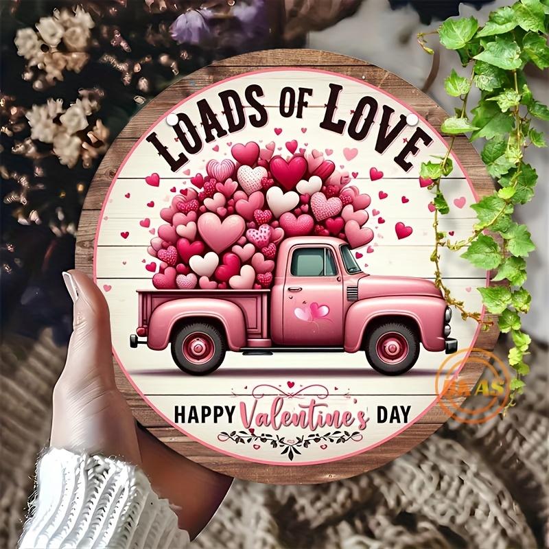 

Деревянный 1 шт. Деревянный подвесной знак Большое количество Любовь Розовый День Святого Валентина Грузовик Знак, Круглый знак гирлянды, Украшение для рукоделия - Переднее украшение, Подходит