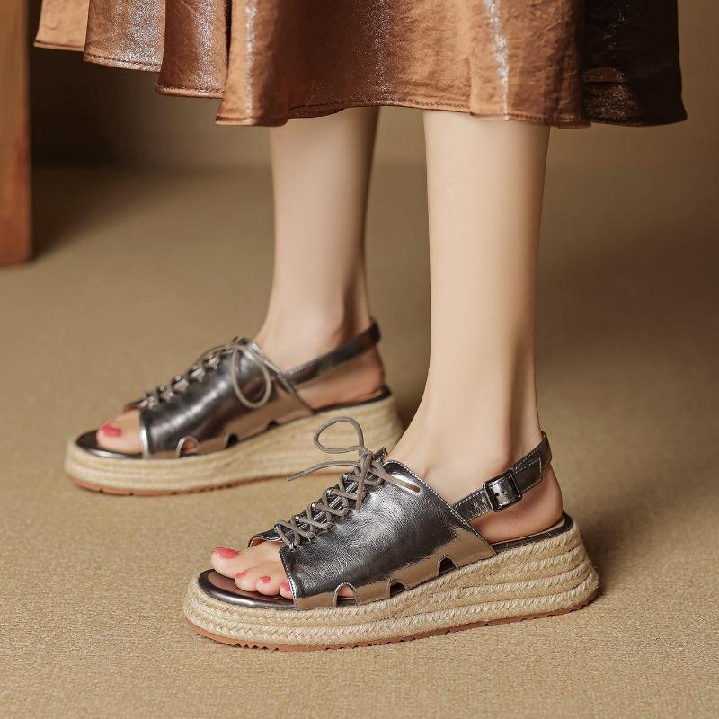 Sandals with Wedge Heels New Summer Outerwear Thick-soled Shoes
