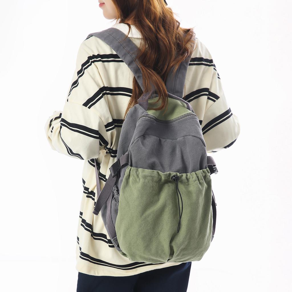 Lässiger einfacher gewaschener Canvas-Rucksack Herren Mittelschule Oberschule Schüler Schultasche Freizeit Trend Reiserucksack Damen