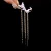 1Pc New Dreamy Purple Butterfly Clip Earrings for Women Luxury Elegent Long Tassel Chain Ear Hook Personalized Cool Jewelry